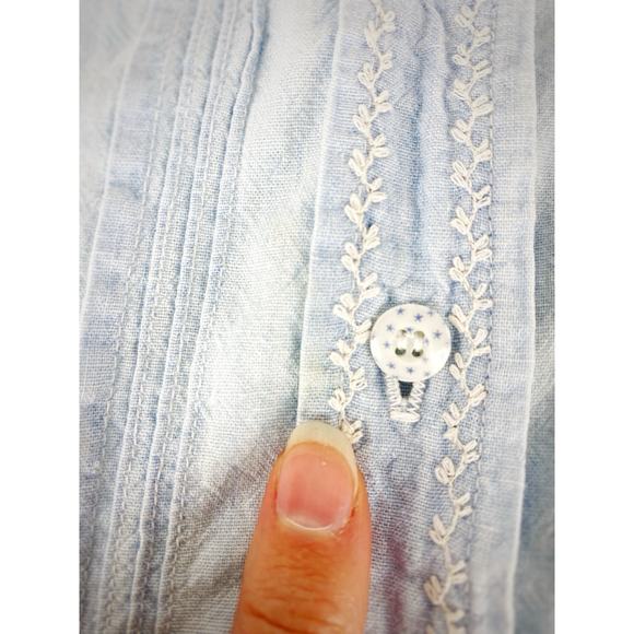 90s Womens Ralph Lauren Polo Country Denim Pleaded Button Up Shirt Western SZ 10 - Picture 14 of 14